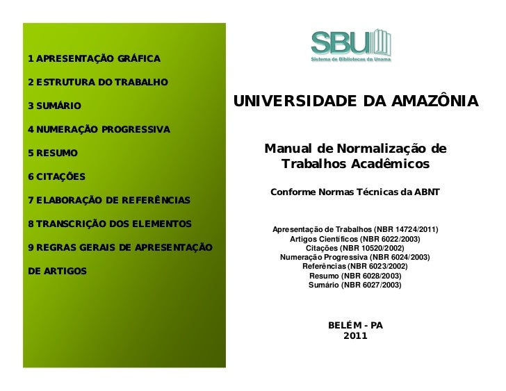 manual de normas da abnt (unama)